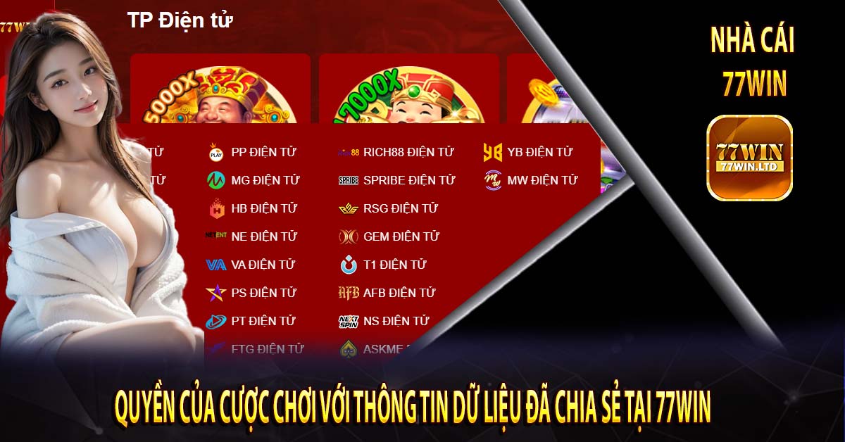 Quyền của cược chơi với thông tin dữ liệu đã chia sẻ tại 77win